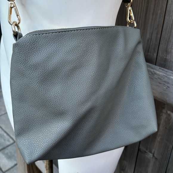 BEBE Purse Crossbody Bag Dark Grey with Gold Hardware - Picture 3 of 4